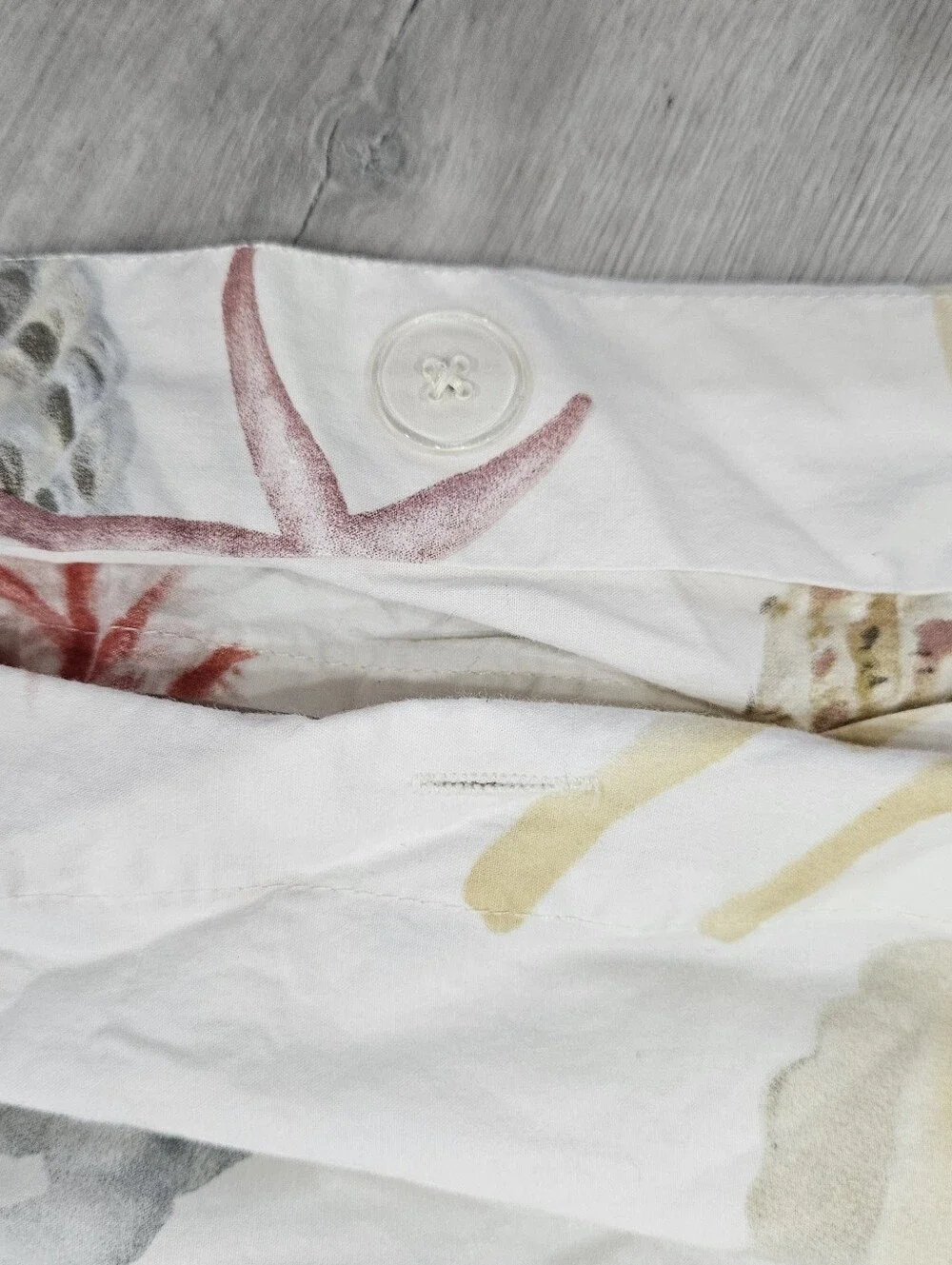 Pottery Barn Atlantic F/Q Duvet Organic Cotton Sea Life Coral Shells Coastal